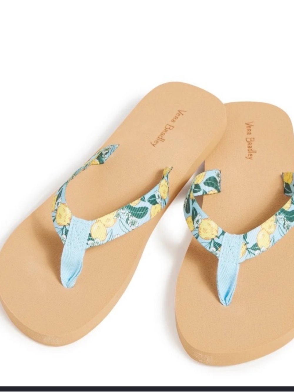 New with tags 🏷️ Vera Bradley Blue Lemon-Print Thong Sandals